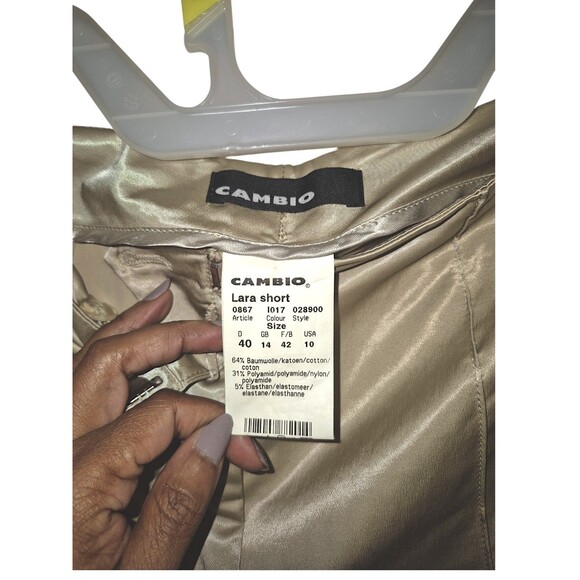 Cambio Womens Satin Gold Flat Front Regular Fit  Pointe Pants Size 10 Short - Picture 2 of 5